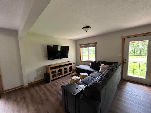 30290 7th Ave N, Swiss Twp, WI 54830 - living area with wood finished floors and a textured ceiling
