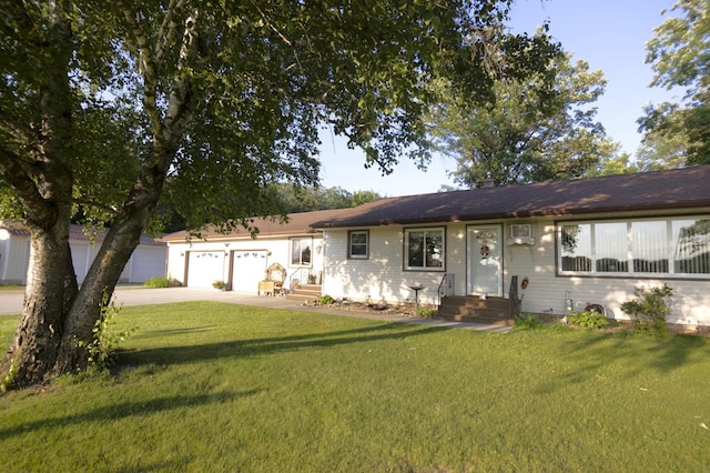 39070 County Highway 67, Newton Twp, MN 56567 - ranch-style home with driveway, a front lawn, and an attached garage