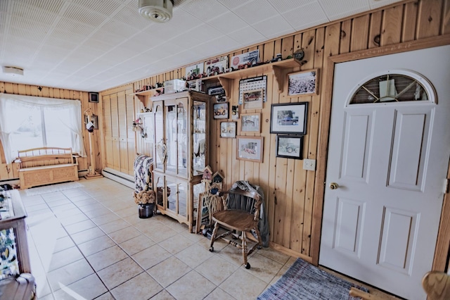 39070 County Highway 67, Newton Twp, MN 56567 - entryway featuring wooden walls and light tile patterned floors