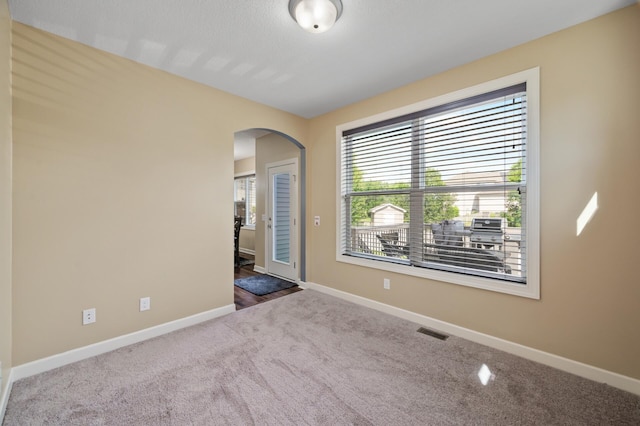 10412 Florida Ave N, Brooklyn Park, MN 55445 - unfurnished room with arched walkways and carpet