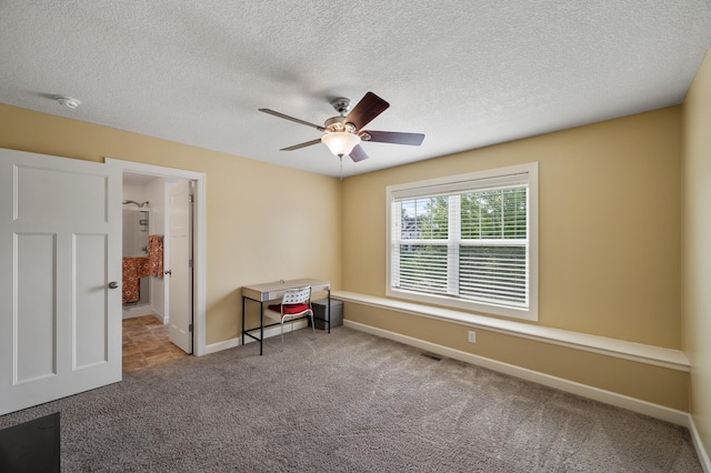 10412 Florida Ave N, Brooklyn Park, MN 55445 - unfurnished room with carpet floors, ceiling fan, a smoke detector, and a textured ceiling