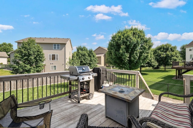 10412 Florida Ave N, Brooklyn Park, MN 55445 - wooden terrace with a grill