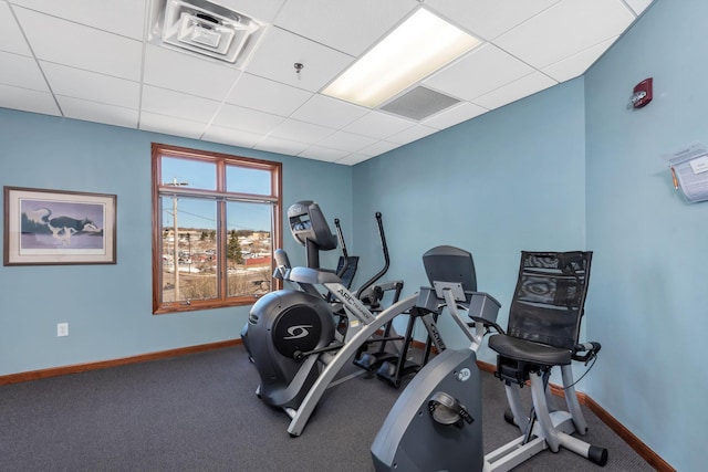 1126 Mesaba Ave Unit 118, Duluth, MN 55811 - exercise area featuring a paneled ceiling and carpet