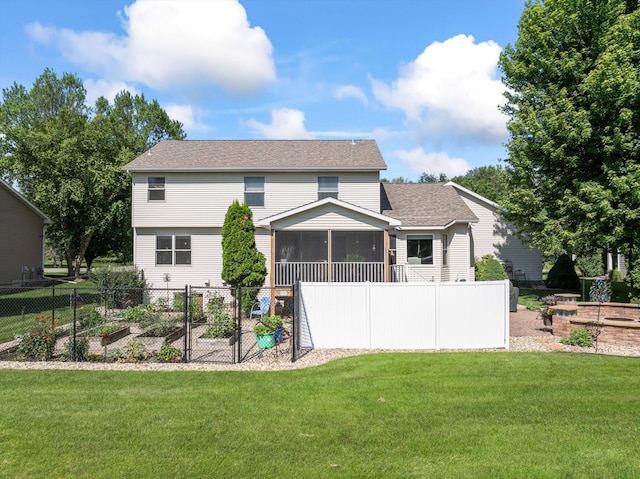 1405 17th Dr SW, Austin, MN 55912 - back of house featuring a sunroom and a shingled roof