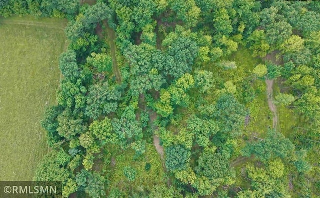 W10429 Hinker Rd, Foster Twp, WI 54493 - aerial view of property and surrounding area with a heavily wooded area