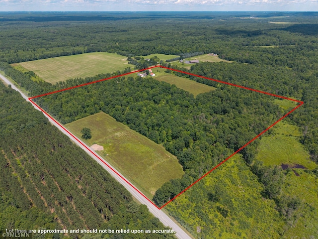 W10429 Hinker Rd, Foster Twp, WI 54493 - view of property location with a forest and property parcel outlined