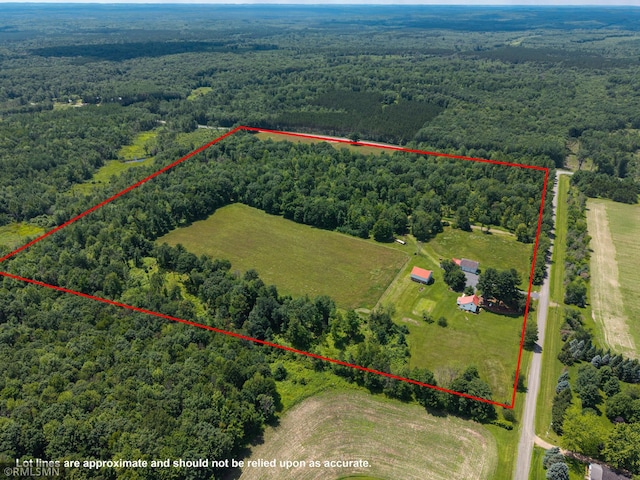 W10429 Hinker Rd, Foster Twp, WI 54493 - aerial view of sparsely populated area featuring property boundaries highlighted