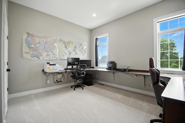1570 Wood Duck Ln NE, Owatonna, MN 55060 - office area featuring light carpet and recessed lighting