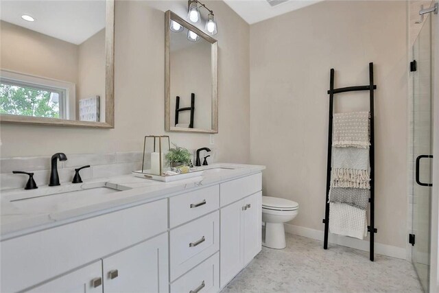 7591 255th St, Wyoming, MN 55092 - full bathroom with double vanity, a stall shower, and recessed lighting