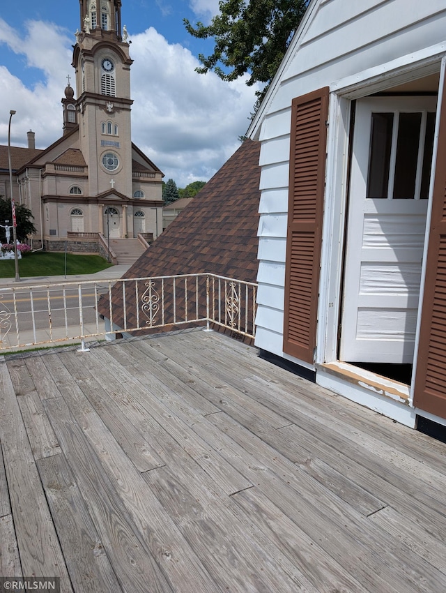 711 Main St N, Browerville, MN 56438 - view of wooden deck