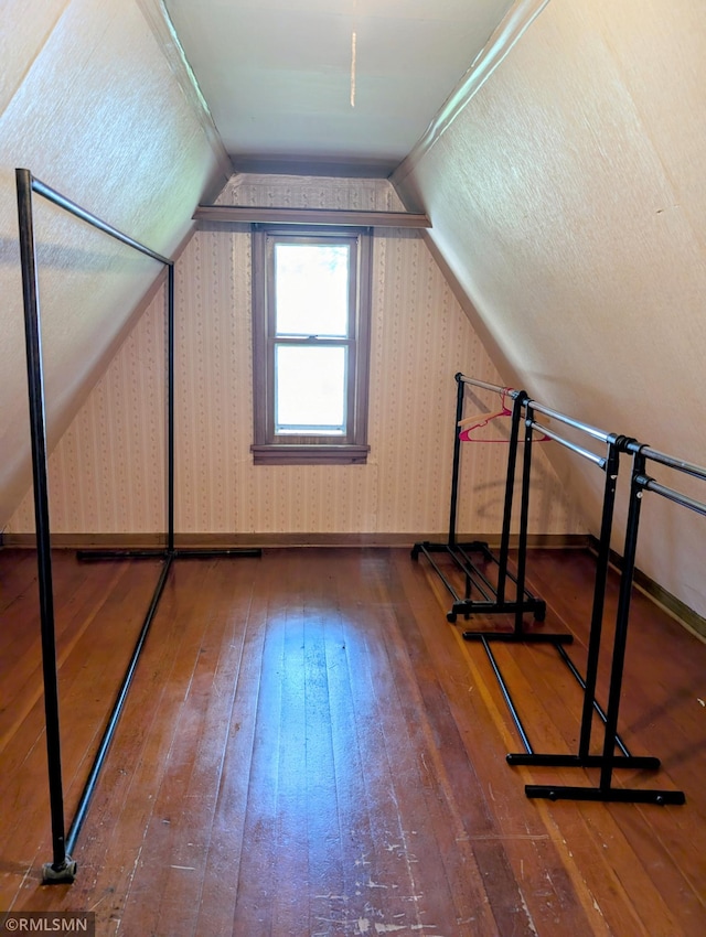 711 Main St N, Browerville, MN 56438 - additional living space featuring hardwood / wood-style flooring and lofted ceiling