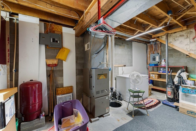 24621 Long Lake Rd, Bigfork, MN 56628 - unfinished below grade area with heating unit and electric panel