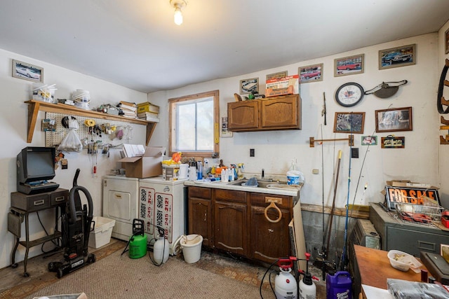 24621 Long Lake Rd, Bigfork, MN 56628 - kitchen featuring light countertops and a sink