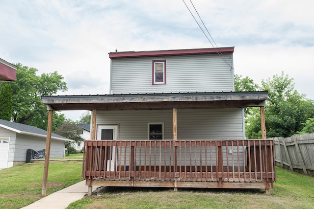 304 Pearl St, Spring Valley, MN 55975 - rear view of property with a wooden deck
