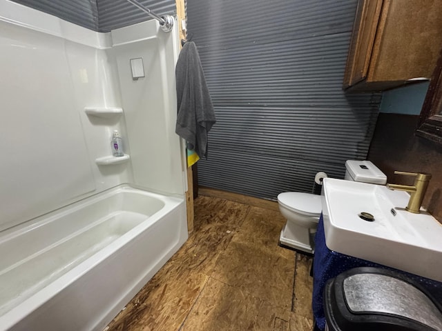 117 Maple Ave, Frazee, MN 56544 - bathroom featuring toilet and washtub / shower combination