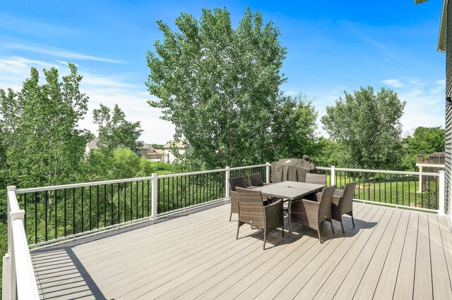 7804 Stafford Trl, Savage, MN 55378 - wooden deck with outdoor dining space