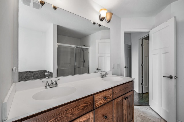 7804 Stafford Trl, Savage, MN 55378 - bathroom featuring double vanity and a stall shower