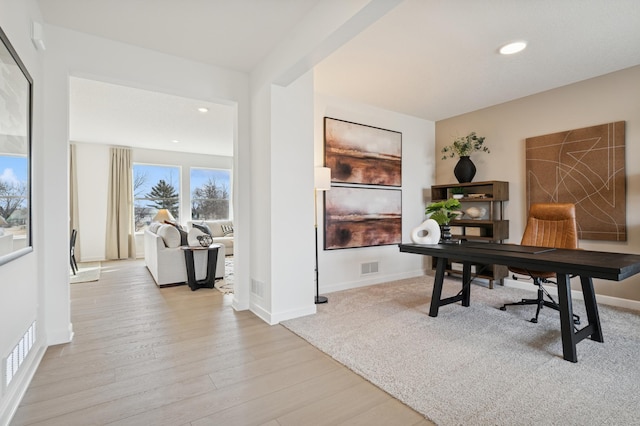 18695 Kennedy St NW, Elk River, MN 55330 - office featuring wood finished floors and recessed lighting