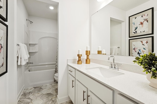 18695 Kennedy St NW, Elk River, MN 55330 - full bathroom featuring vanity, washtub / shower combination, and recessed lighting