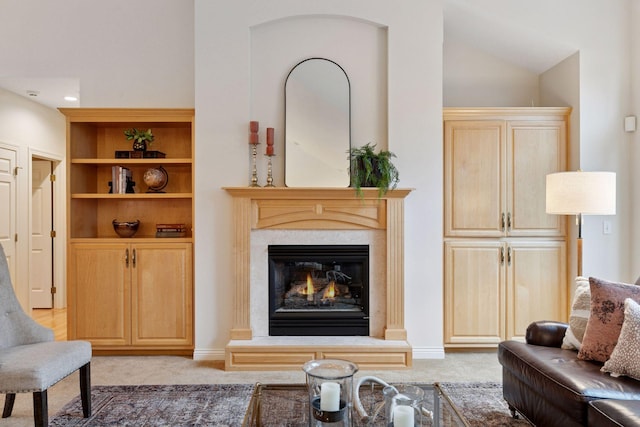 100 River Bluff Pl NW, Rochester, MN 55901 - living room featuring light colored carpet and a premium fireplace