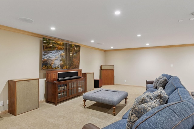 100 River Bluff Pl NW, Rochester, MN 55901 - living room featuring recessed lighting, carpet floors, and ornamental molding