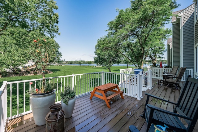 1575 Wayzata Blvd Unit A, Long Lake, MN 55356 - wooden deck with a yard