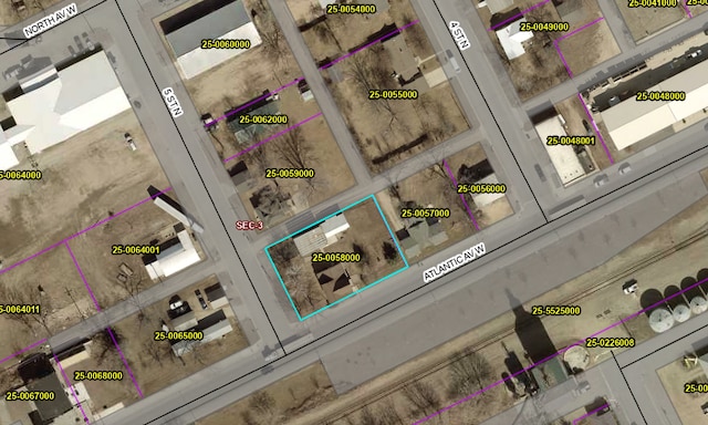 410 Atlantic Ave W, Grove City, MN 56243 - aerial overview of property's location featuring property parcel outlined