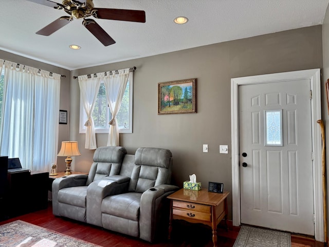 18611 327th Ave, Isle, MN 56342 - living area with a ceiling fan, wood finished floors, and recessed lighting