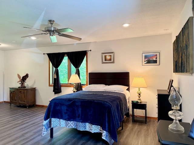 18611 327th Ave, Isle, MN 56342 - bedroom with wood finished floors, a ceiling fan, and recessed lighting