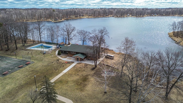 5134 Briar Ln SW, Meadowbrook Twp, MN 56466 - aerial view of property and surrounding area with a nearby body of water and a heavily wooded area