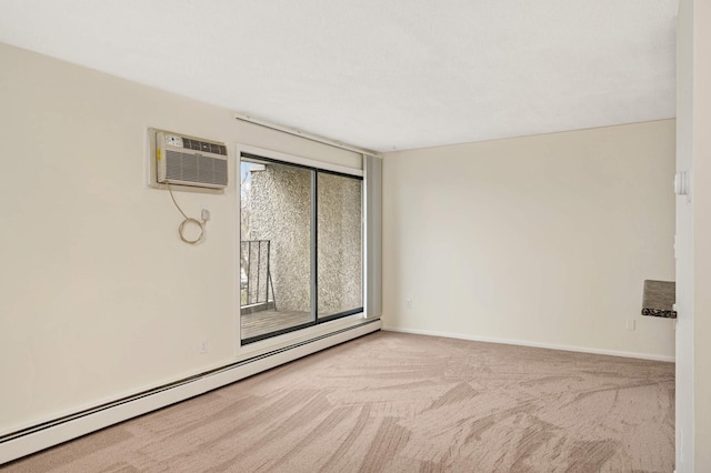 4130 Rahn Rd Unit 310, Eagan, MN 55122 - empty room featuring a baseboard heating unit, carpet, and a wall mounted air conditioner