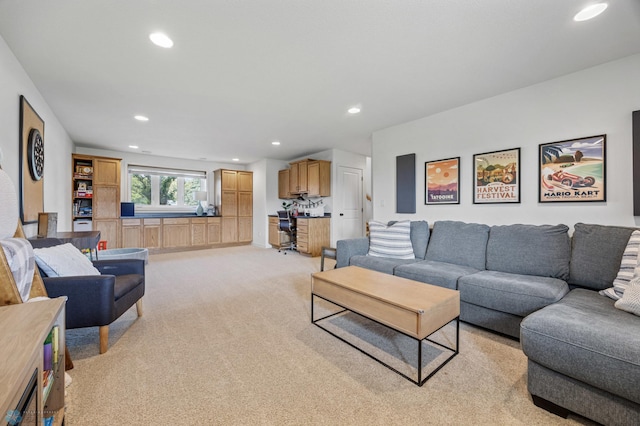 421 2nd Ave S, Kindred, ND 58051 - living area with light colored carpet, recessed lighting, and a desk