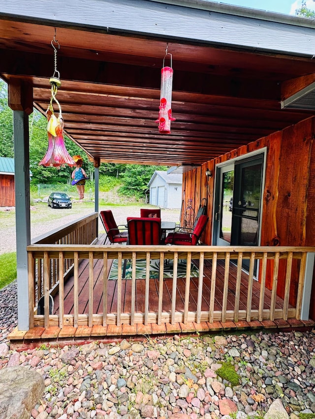 1414 E Shore Dr, Edgewater, WI 54817 - view of patio / terrace featuring an outdoor structure and a deck
