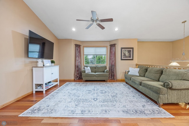 817 16th Avenue Ct W, West Fargo, ND 58078 - living area featuring ceiling fan, wood finished floors, and recessed lighting