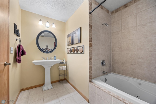 817 16th Avenue Ct W, West Fargo, ND 58078 - full bath with tile patterned flooring, tiled shower / bath, and a textured ceiling