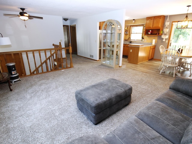 237 Plainview Dr, Troy Twp, WI 54022 - living room with a ceiling fan