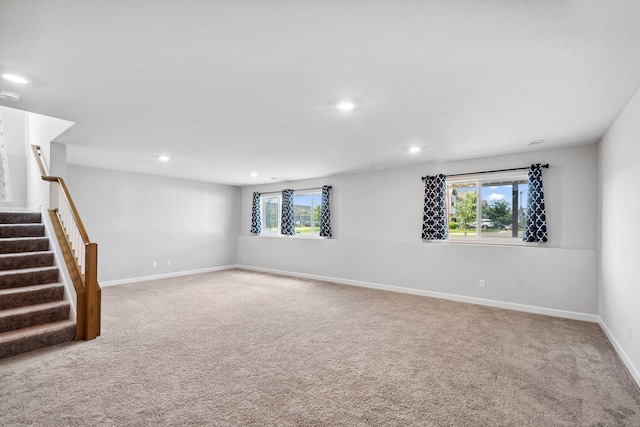 14221 Aspen Ave, Rosemount, MN 55068 - carpeted spare room featuring recessed lighting, plenty of natural light, stairway, and a smoke detector