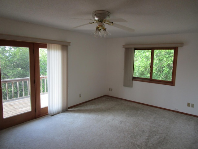 32468 County Highway 27, Elizabeth Twp, MN 56534 - unfurnished room with carpet flooring and ceiling fan