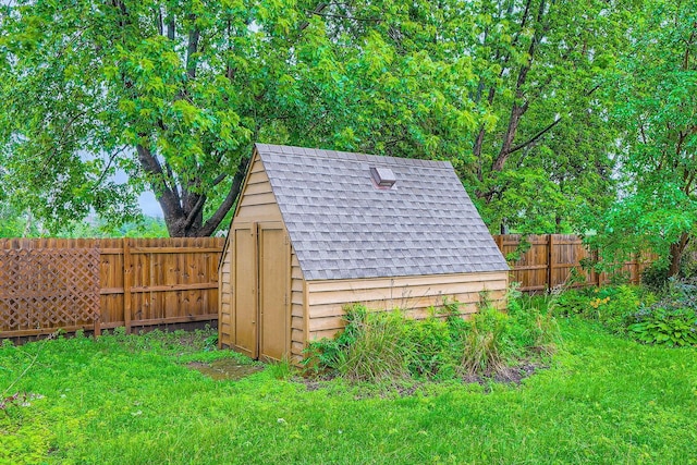 8210 208th St W, Lakeville, MN 55044 - view of shed featuring a fenced backyard
