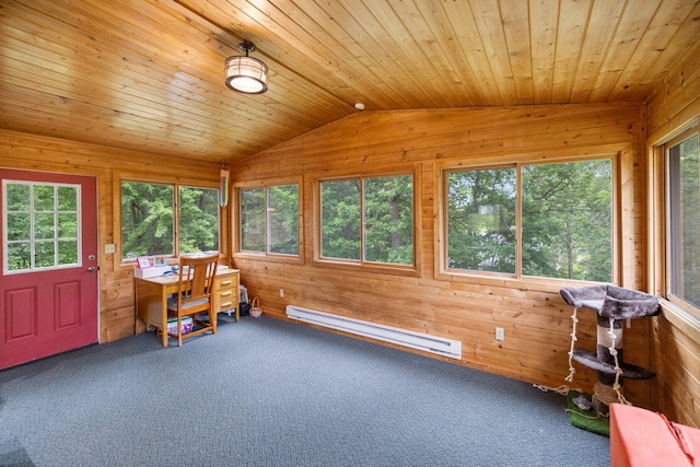 1902 3rd Ave, Grand Rapids, MN 55744 - sunroom / solarium with baseboard heating, plenty of natural light, and lofted ceiling