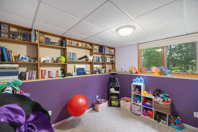 1902 3rd Ave, Grand Rapids, MN 55744 - rec room with a drop ceiling and carpet flooring