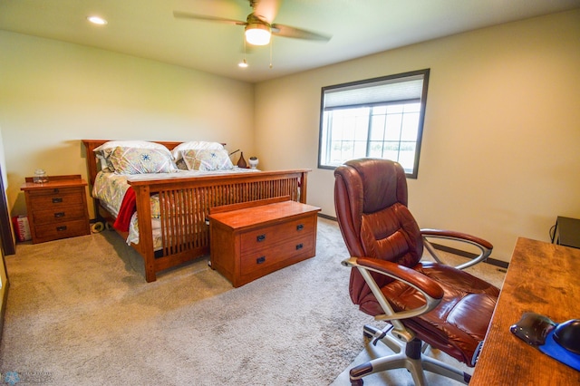 412 Hampton Dr W, Moorhead, MN 56560 - bedroom with a desk, carpet, a ceiling fan, and recessed lighting