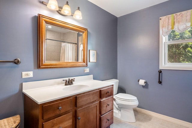 56668 145th Ave, West Concord, MN 55985 - full bathroom with vanity, tile patterned floors, and curtained shower