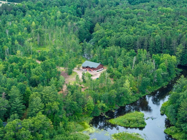 N5020 Red Pine Trl, Evergreen Twp, WI 54801 - aerial overview of property's location with a forest and a large body of water