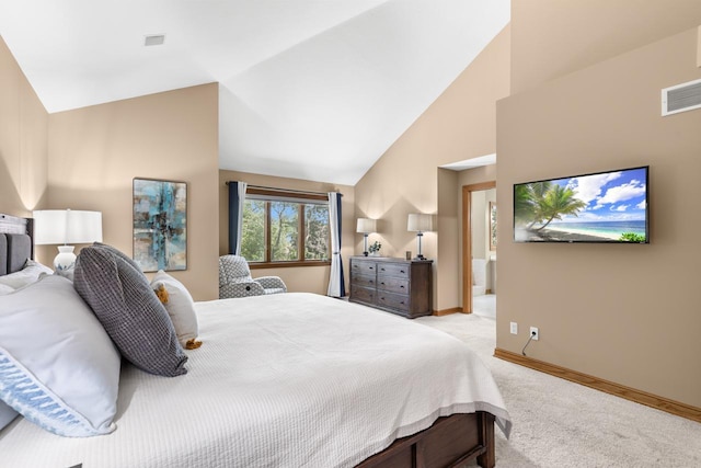 11280 Bluestem Ln, Eden Prairie, MN 55347 - bedroom featuring carpet and high vaulted ceiling