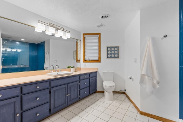 11280 Bluestem Ln, Eden Prairie, MN 55347 - full bath featuring vanity, a tile shower, and tile patterned floors