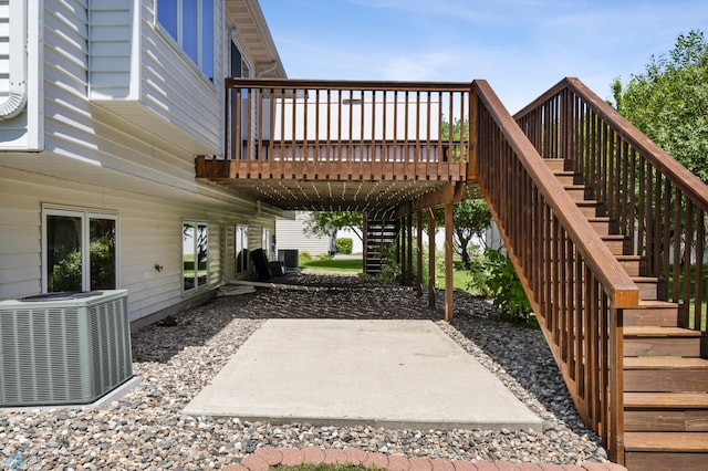 2812 Wheatland Dr S, Fargo, ND 58103 - view of patio with stairway and a deck