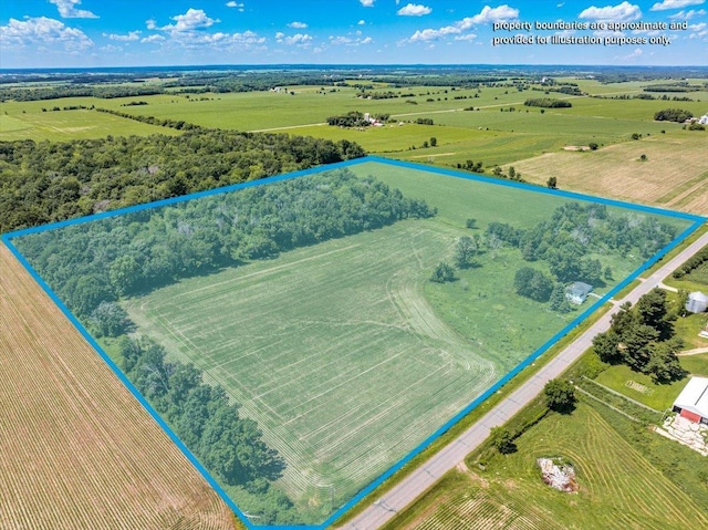 1938 190th St, Stanton Twp, WI 54017 - aerial view of sparsely populated area with property boundaries highlighted