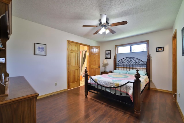 30467 Lakeview Dr, Breezy Point, MN 56472 - bedroom with wood finished floors, a textured ceiling, and a ceiling fan