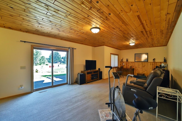 30467 Lakeview Dr, Breezy Point, MN 56472 - carpeted living room featuring wooden ceiling